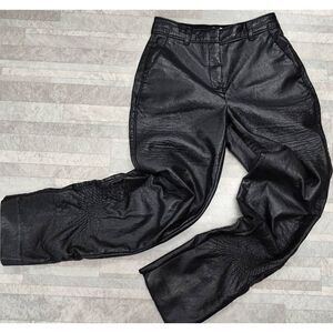 BABATON VEGAN LEATHER BIKER PANT BLACK SIZE 2